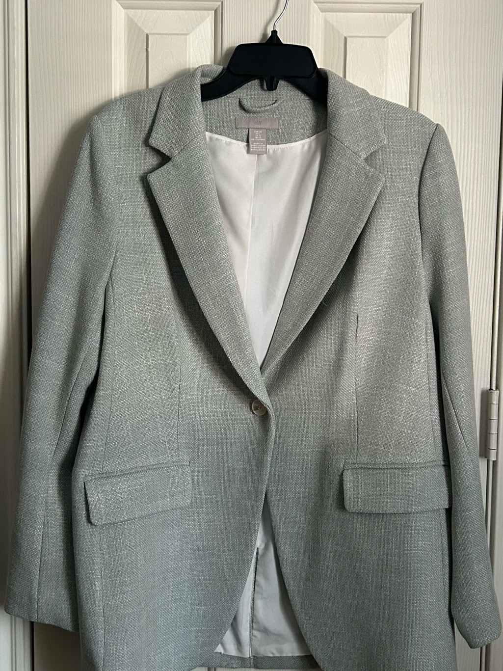 H&M Pale Silver-Grey Textured Jacket